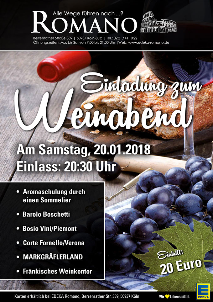 Einladung zum Weinabend 20-01-2018